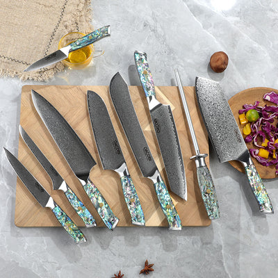 Opal kolekcija, profesionalni noževi, 67-slojni damaščanski čelik