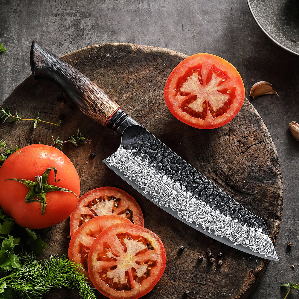 Profesionalni Santoku nož C62, Damask čelik 67 slojeva, 19 cm