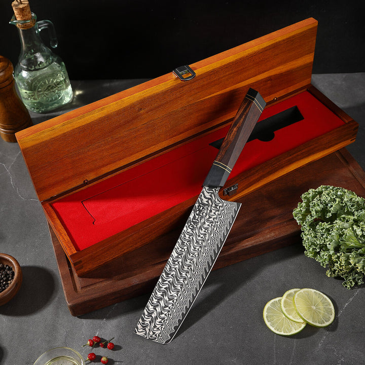 Profesionalni Nakiri nož C55, Damask čelik 67 slojeva, 18.5 cm