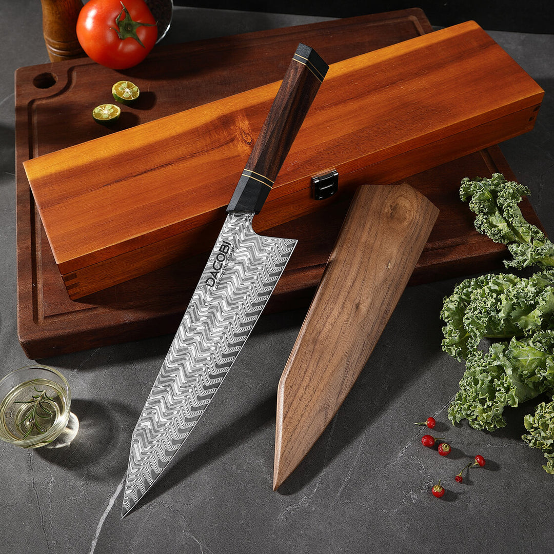 Profesionalni Kiritsuke nož C54, Damask čelik 67 slojeva, 21.5 cm
