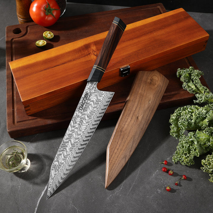 Profesionalni Kiritsuke nož C54, Damask čelik 67 slojeva, 21.5 cm