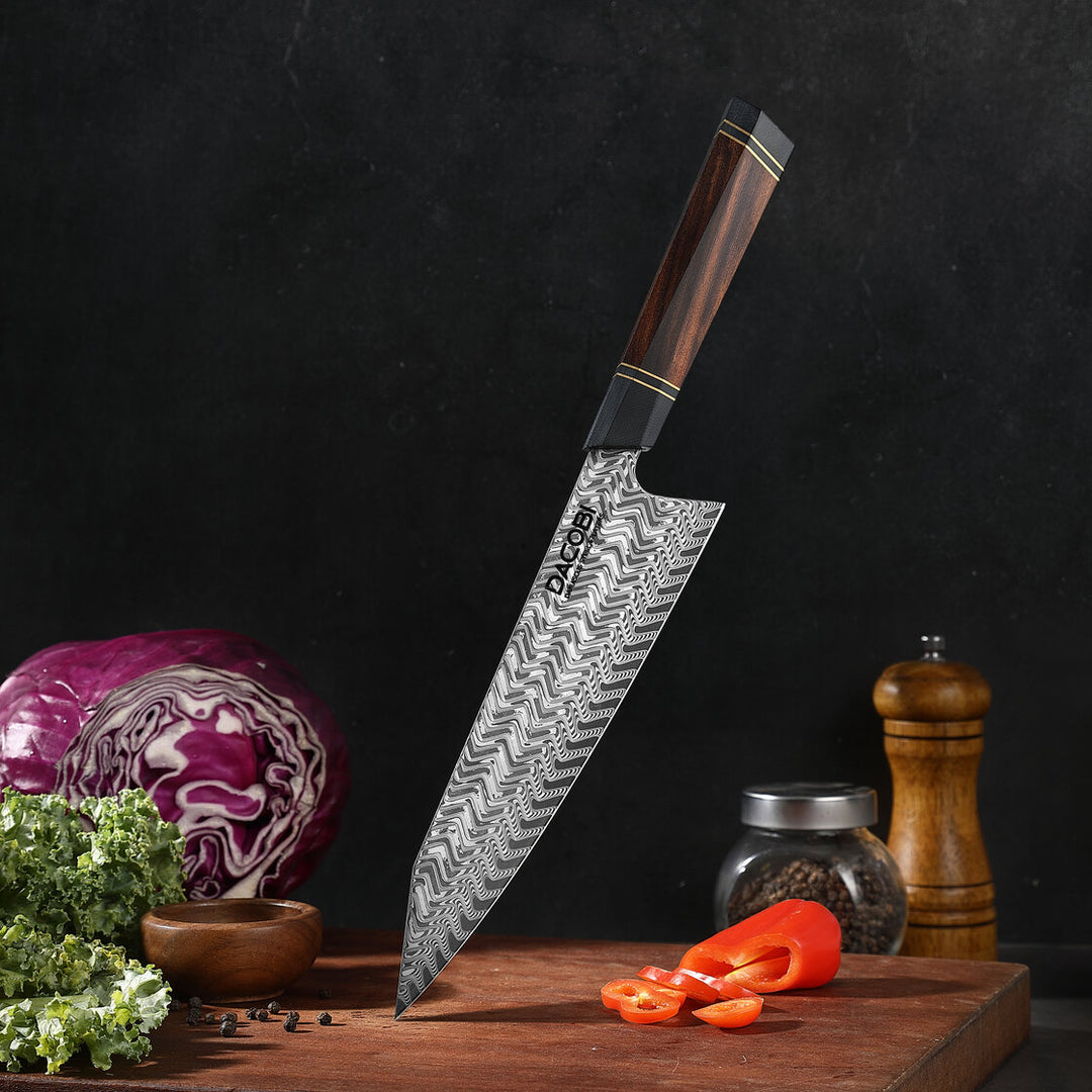 Profesionalni Kiritsuke nož C54, Damask čelik 67 slojeva, 21.5 cm