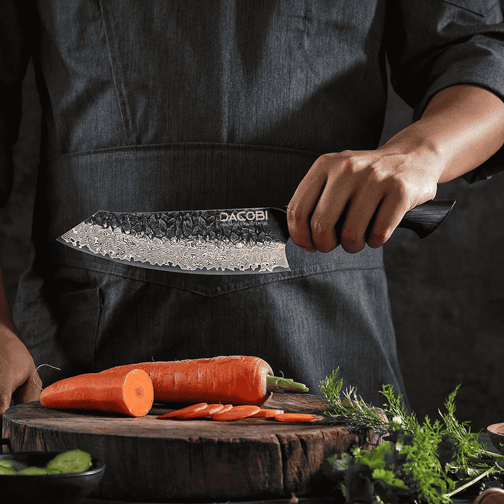 Profesionalni Santoku nož C62, Damask čelik 67 slojeva, 19 cm