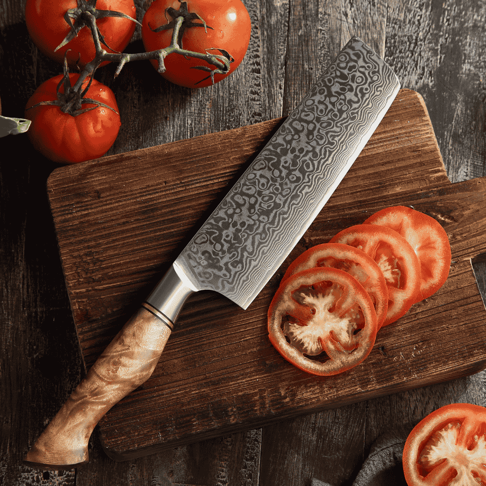 Profesionalni Nakiri nož C64, Damask čelik 67 slojeva, 18 cm