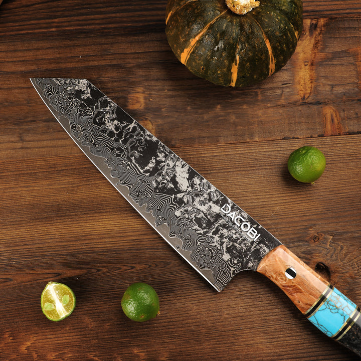 Profesionalni Kiritsuke nož C68, Damask čelik 67 slojeva, 20.5 cm