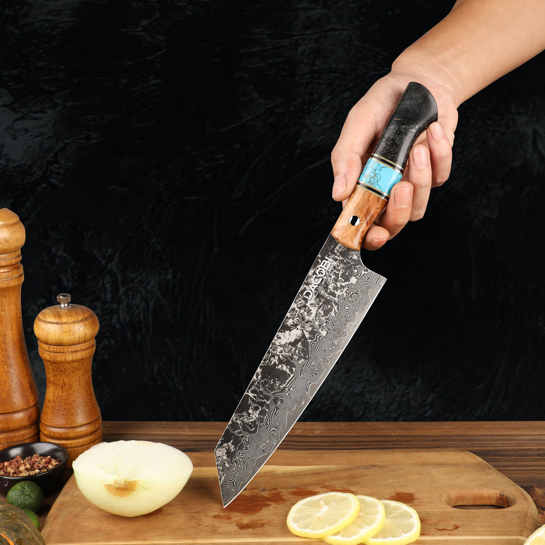 Profesionalni Kiritsuke nož C68, Damask čelik 67 slojeva, 20.5 cm