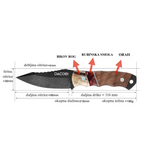 Grizzly - Bushcraft nož, čelik D2, drška od roga + smola