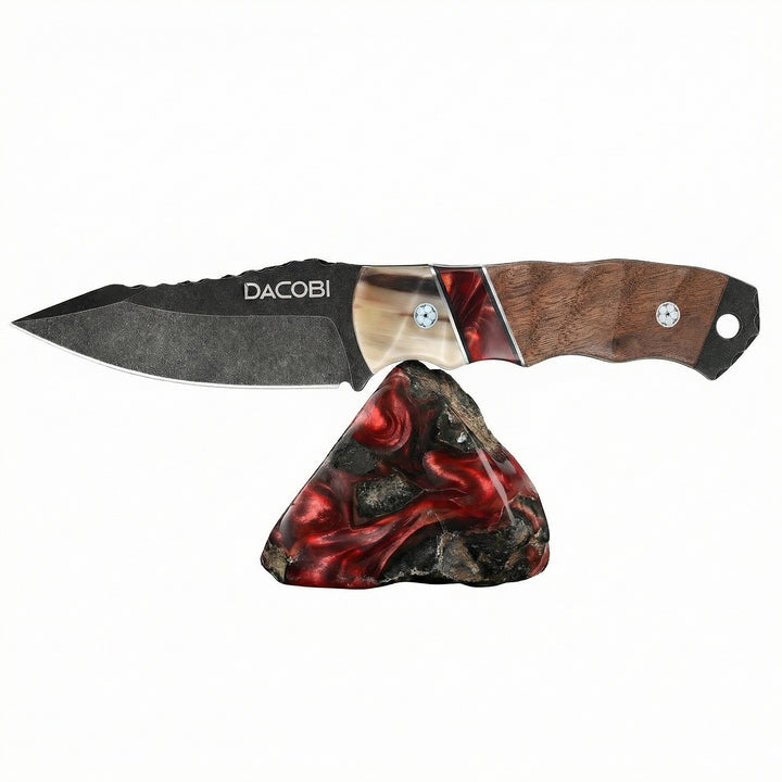 Grizzly - Bushcraft nož, čelik D2, drška od bikovog roga + smola