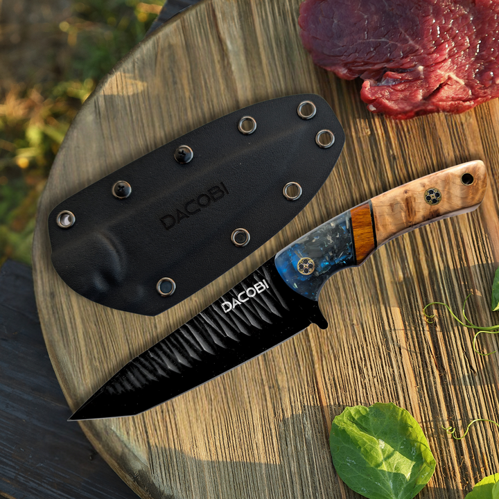 Gran Paradiso - Bushcraft nož, čelik D2, ručka od smole + pustinja od željeznog drveta