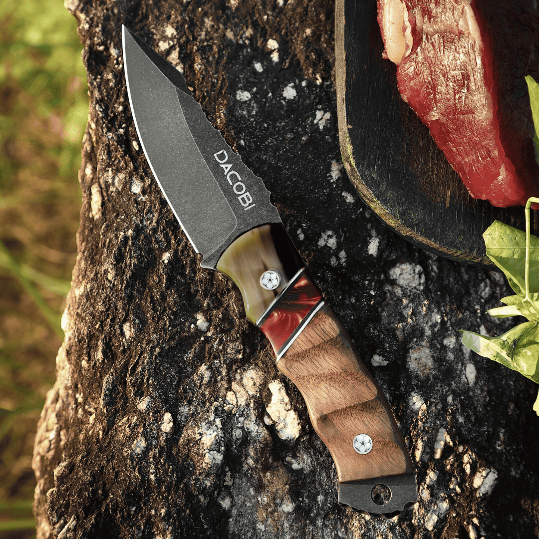 Grizzly - Bushcraft nož, čelik D2, drška od bikovog roga + smola