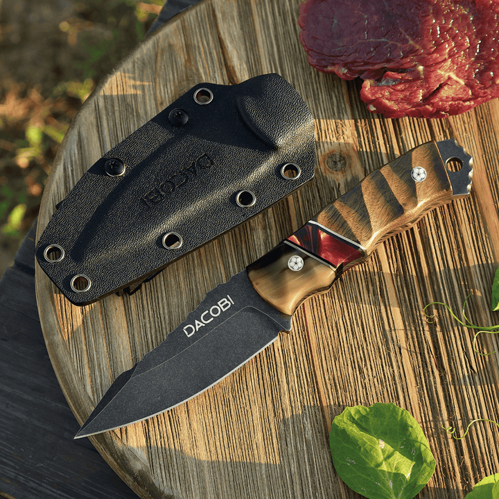 Grizzly - Bushcraft nož, čelik D2, drška od bikovog roga + smola