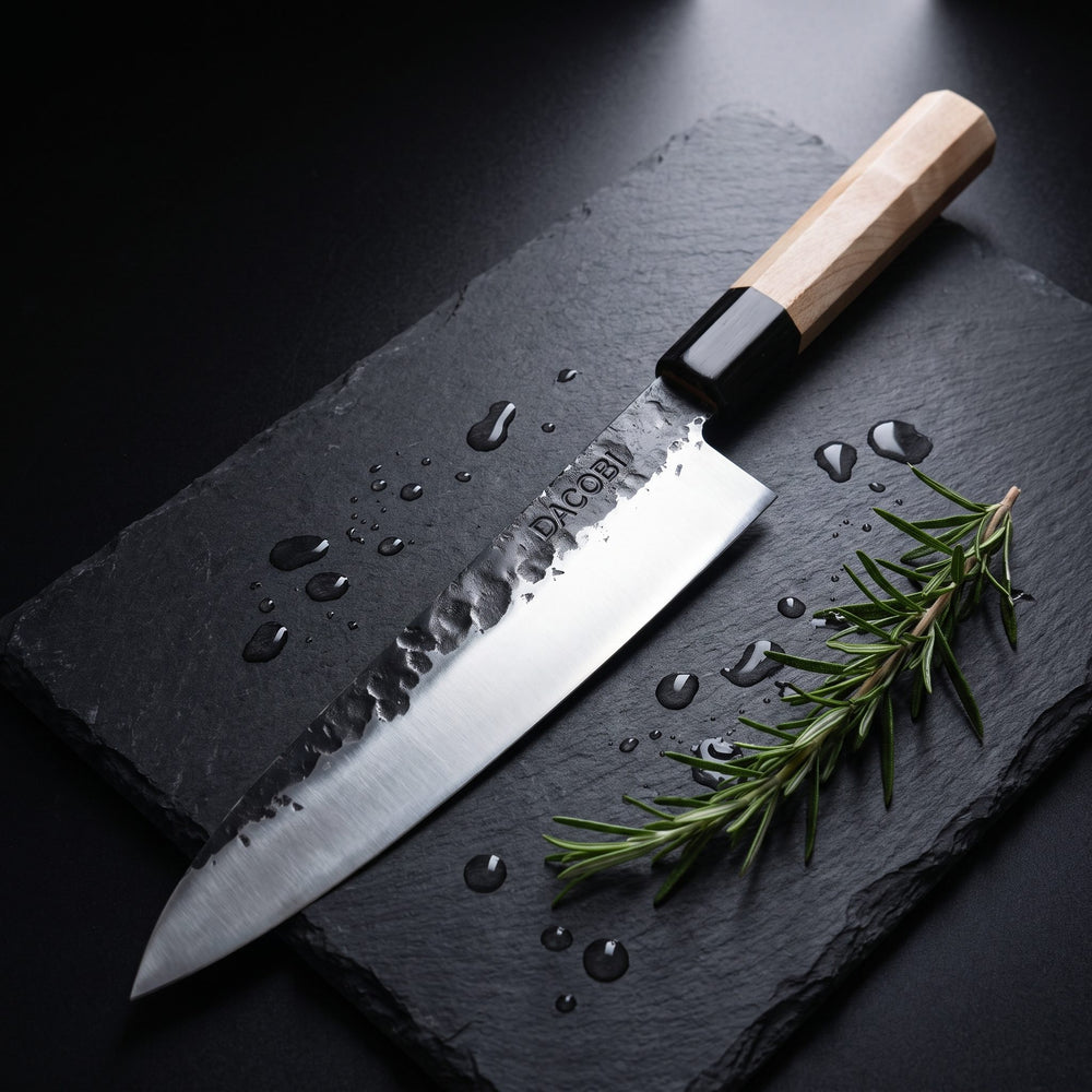 Drška od javorovog drveta u japanskom wa stilu na Gyuto nožu