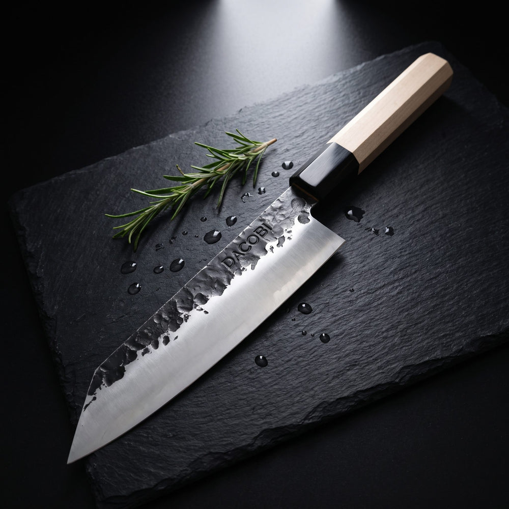 Drška od javorovog drveta u japanskom wa stilu na Kiritsuke nožu