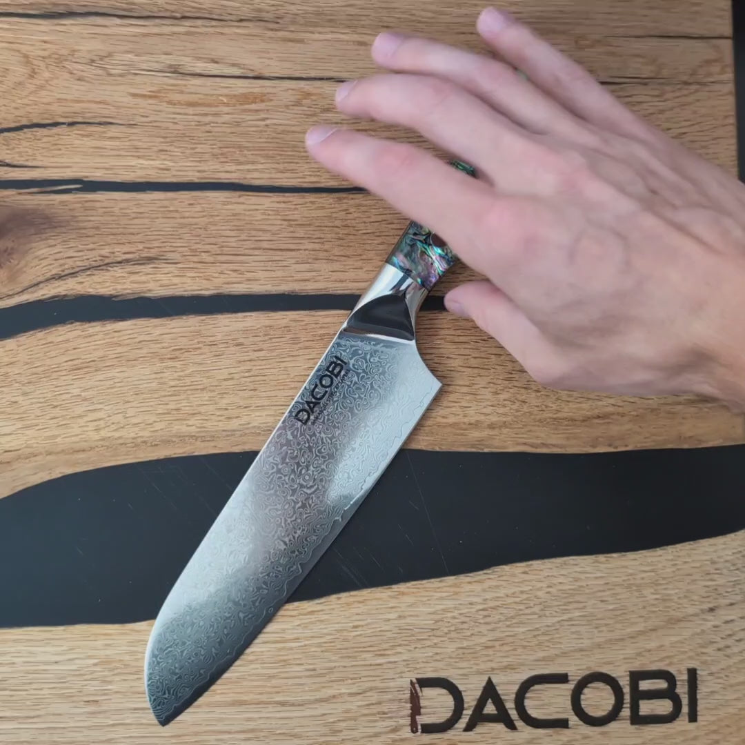 Profesionalni Santoku nož C23, Damask čelik 67 slojeva, 18 cm