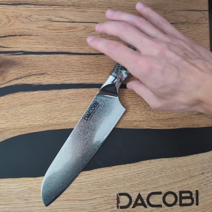 Profesionalni Santoku nož C23, Damask čelik 67 slojeva, 18 cm