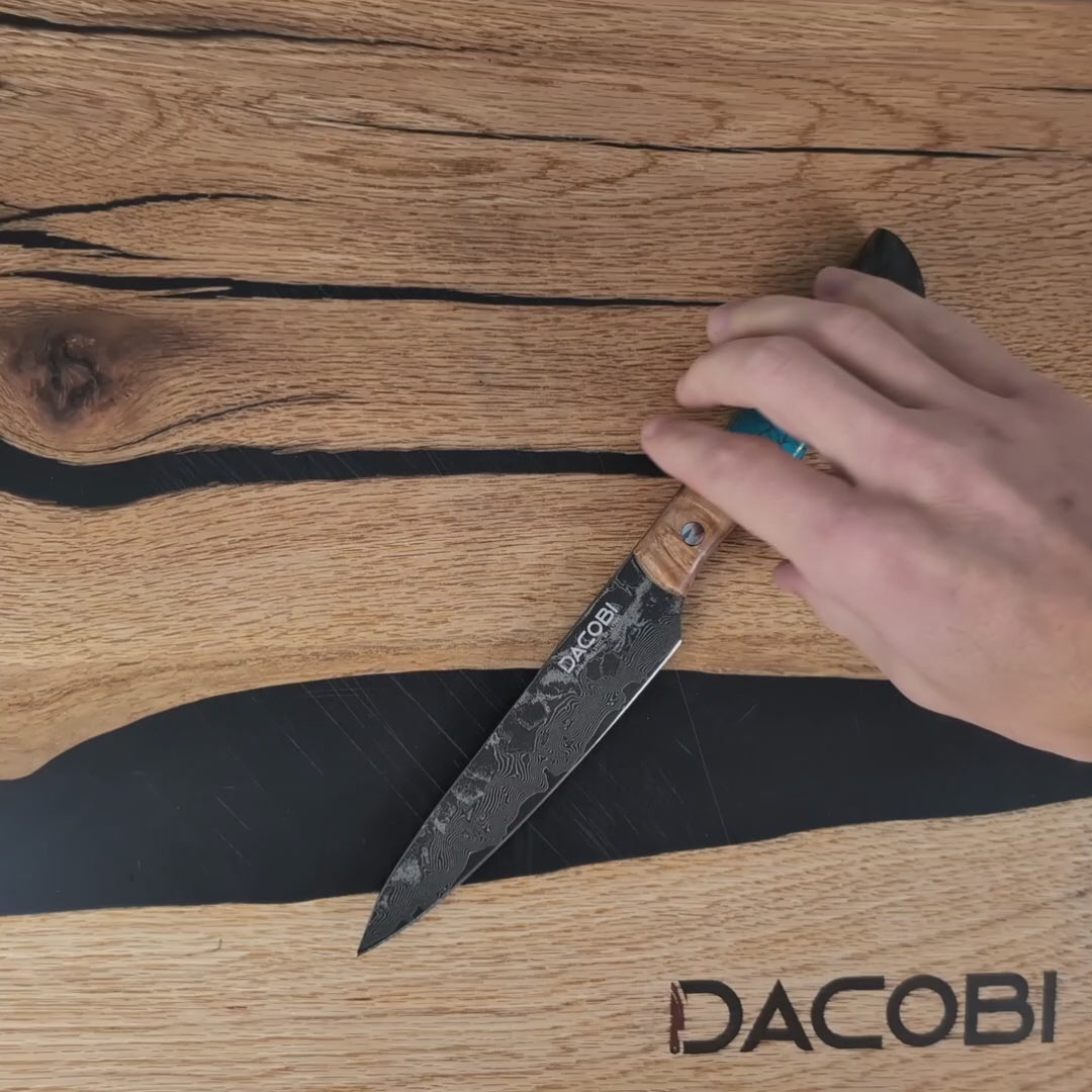 Profesionalni univerzalni nož C70, Damask čelik 67 slojeva, 12.8 cm