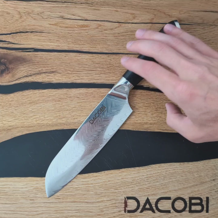 Profesionalni Santoku nož C26, Damask čelik 67 slojeva, 17 cm