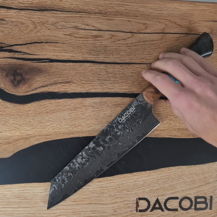 Profesionalni Kiritsuke nož C68, Damask čelik 67 slojeva, 20.5 cm