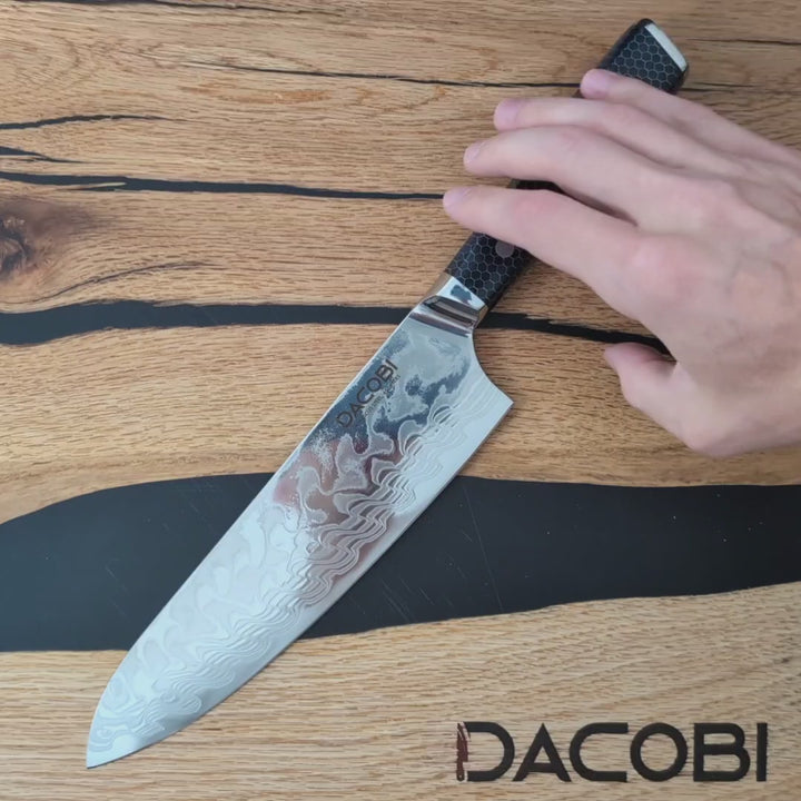 Profesionalni kuharski nož C15, Damask čelik 45 slojeva, 20.5 cm