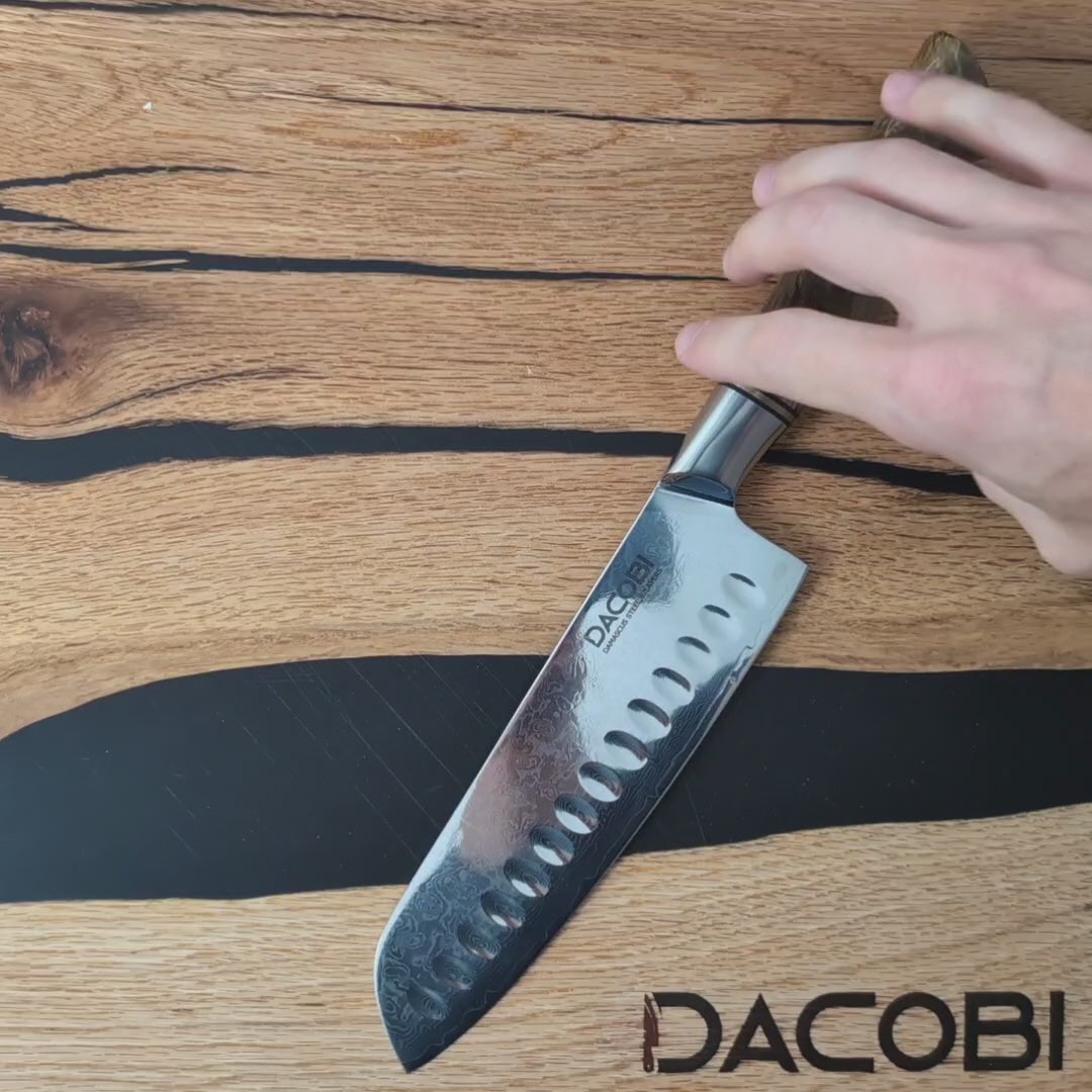 Profesionalni Santoku nož C33, Damask čelik 67 slojeva, 18 cm