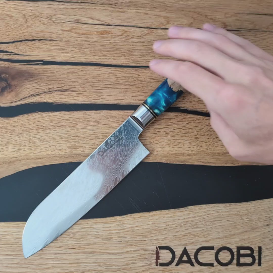 Profesionalni Santoku nož C3, Damask čelik 67 slojeva, 17.5 cm