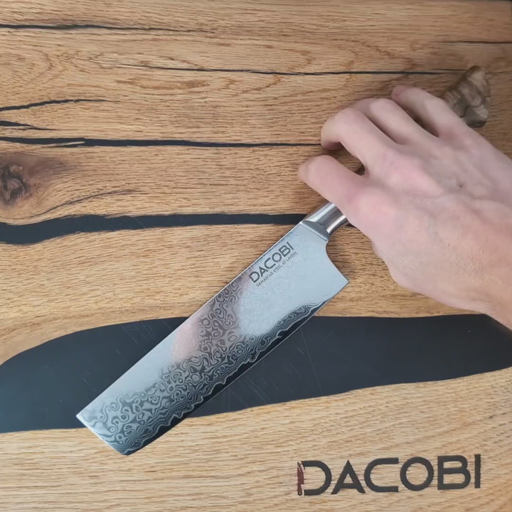 Profesionalni Nakiri nož C64, Damask čelik 67 slojeva, 18 cm