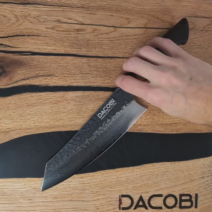 Profesionalni Santoku nož C62, Damask čelik 67 slojeva, 19 cm