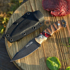 Grizzly - Bushcraft nož, čelik D2, drška od roga + smola