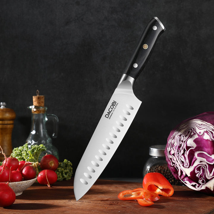 Profesionalni Santoku nož C7, njemački čelik 1.4116, 18 cm - DACOBI.hr