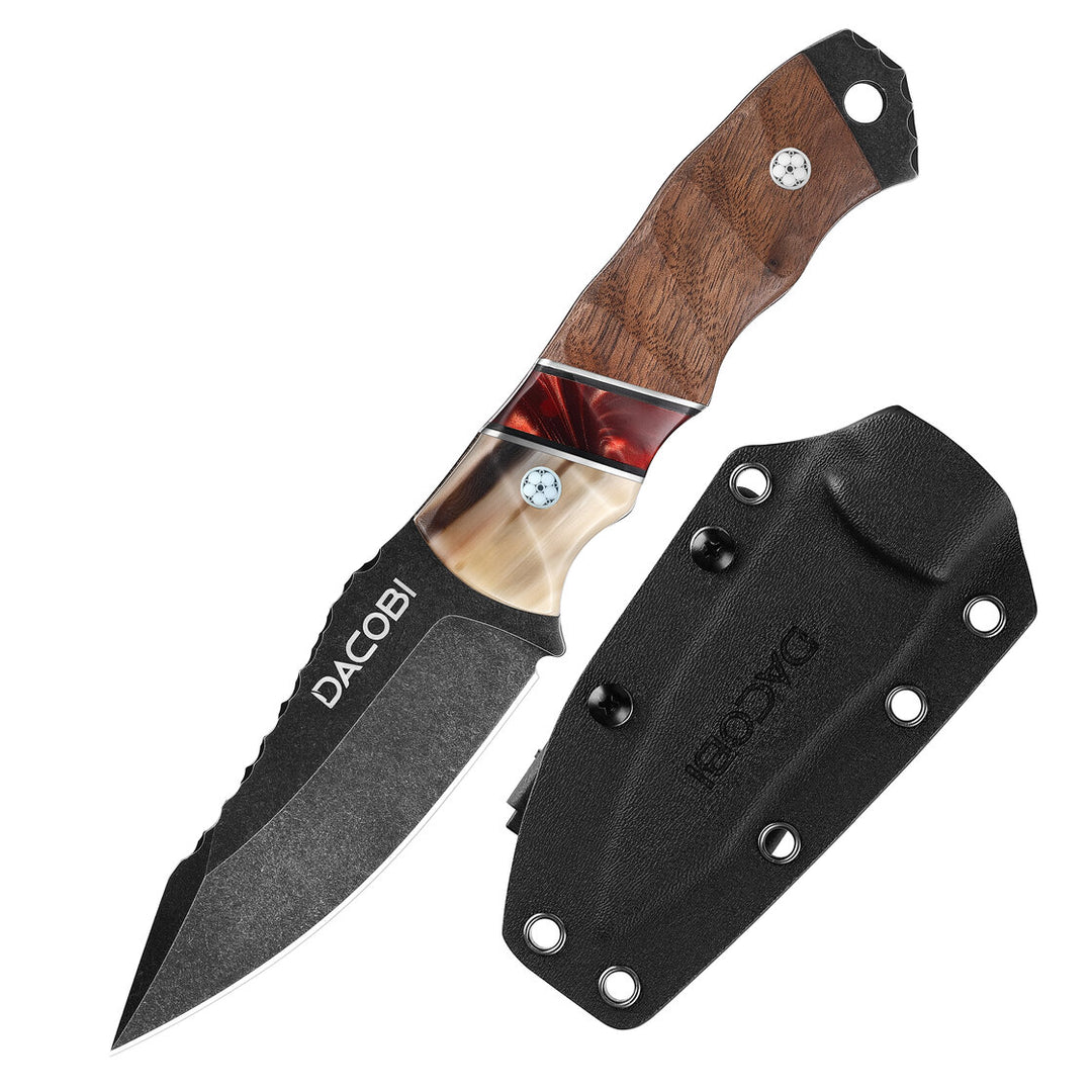 Grizzly - Bushcraft nož, čelik D2, drška od bikovog roga + smola