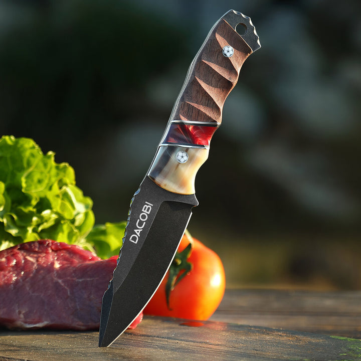 Grizzly - Bushcraft nož, čelik D2, drška od bikovog roga + smola