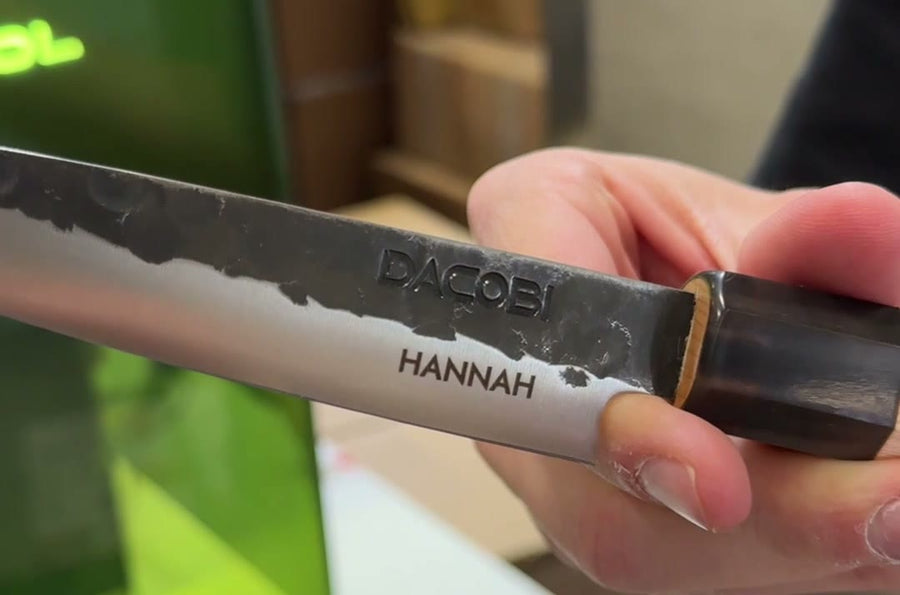 Oštrica DACOBI Tsuchime noža s laserski ugraviranim imenom HANNAH