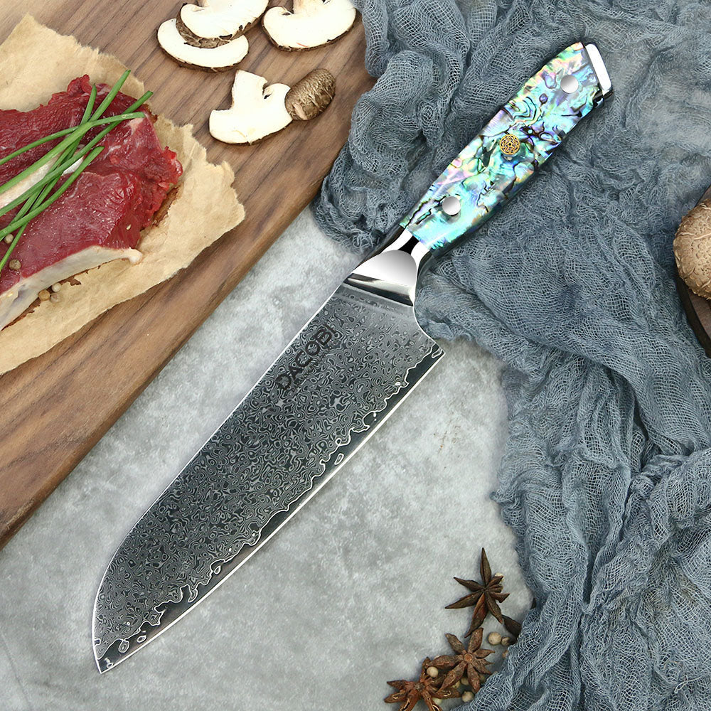 Profesionalni Santoku nož C23, Damask čelik 67 slojeva, 18 cm - DACOBI.hr