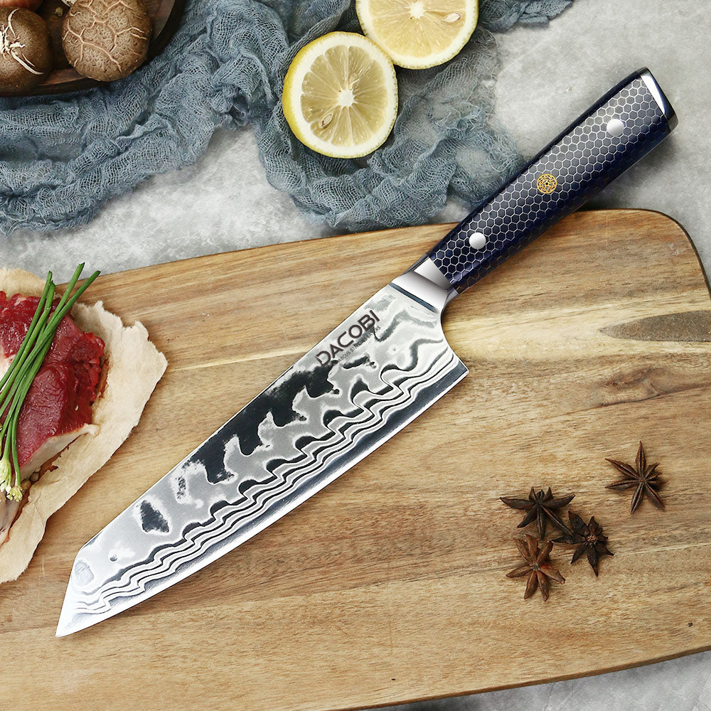 Profesionalni Kiritsuke nož C14, Damask čelik 45 slojeva, 21 cm - DACOBI.hr