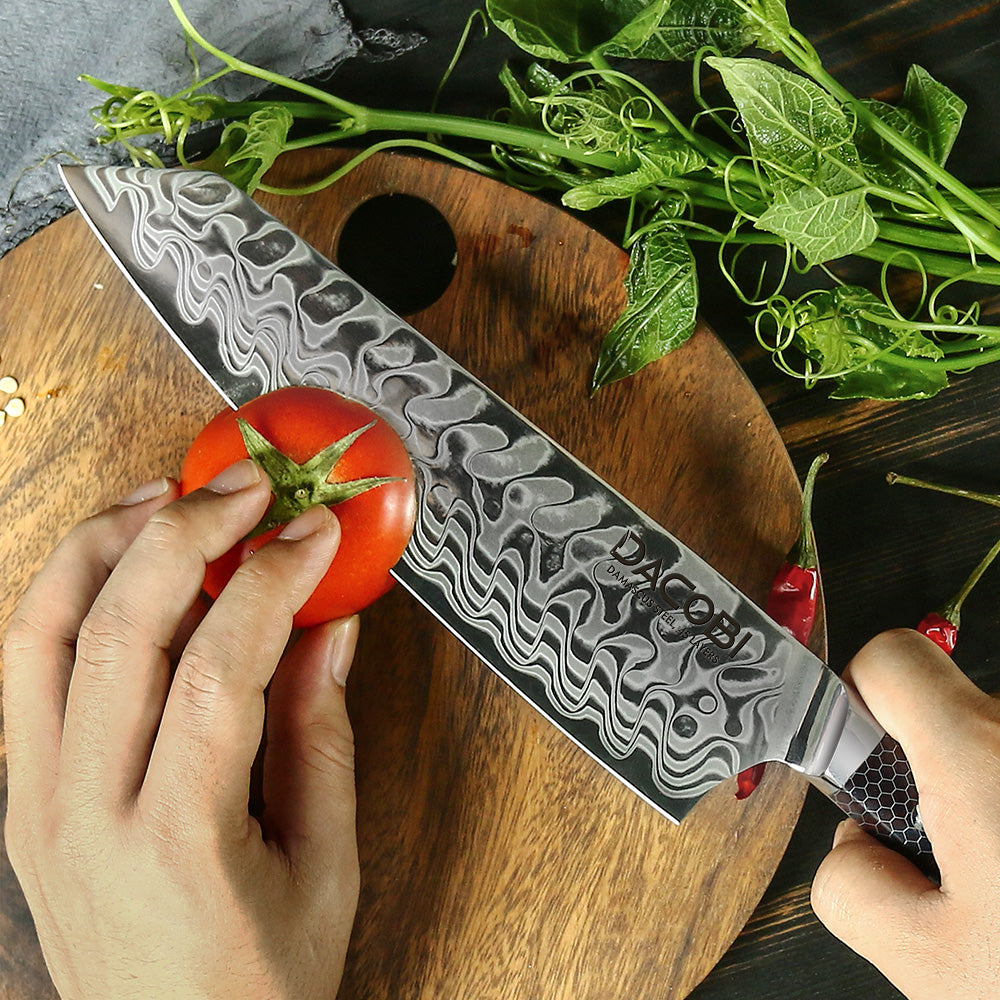 Profesionalni Kiritsuke nož C14, Damask čelik 45 slojeva, 21 cm - DACOBI.hr