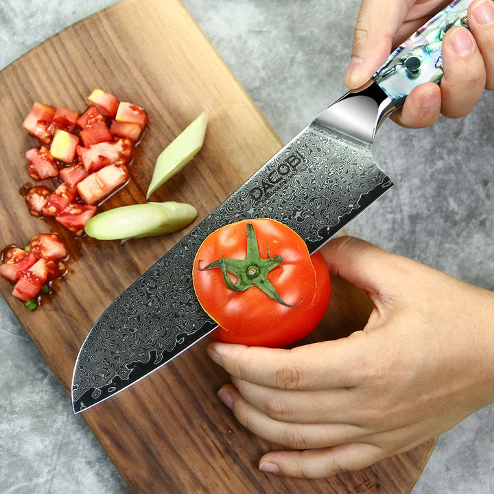 Profesionalni Santoku nož C23, Damask čelik 67 slojeva, 18 cm - DACOBI.hr