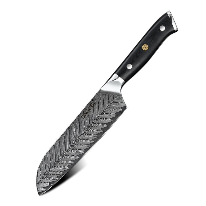 Profesionalni Santoku nož C26, Damask čelik 67 slojeva, 17 cm - DACOBI.hr
