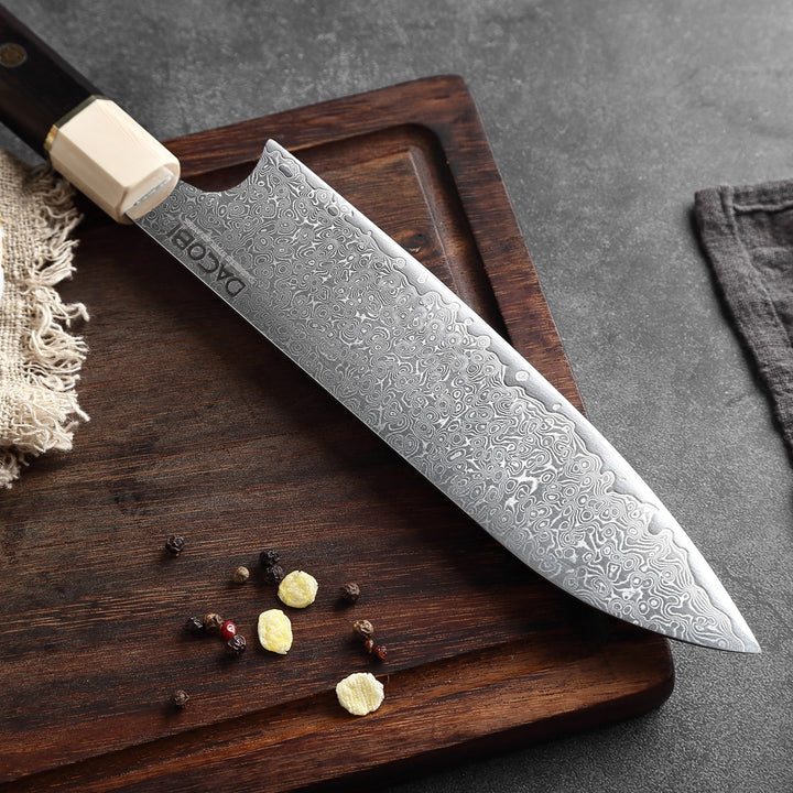 Profesionalni Santoku nož C12, Damask čelik 67 slojeva, 20.5 cm - DACOBI.hr