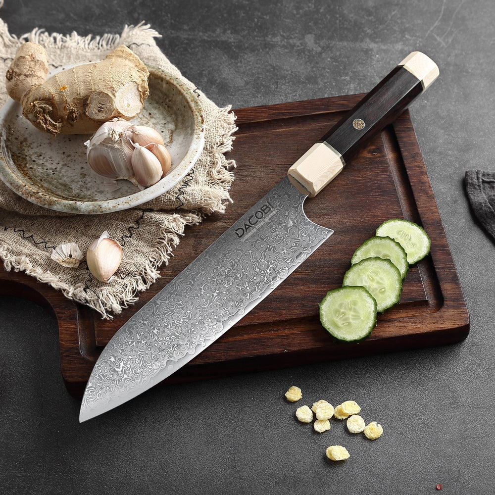 Profesionalni Santoku nož C12, Damask čelik 67 slojeva, 20.5 cm - DACOBI.hr