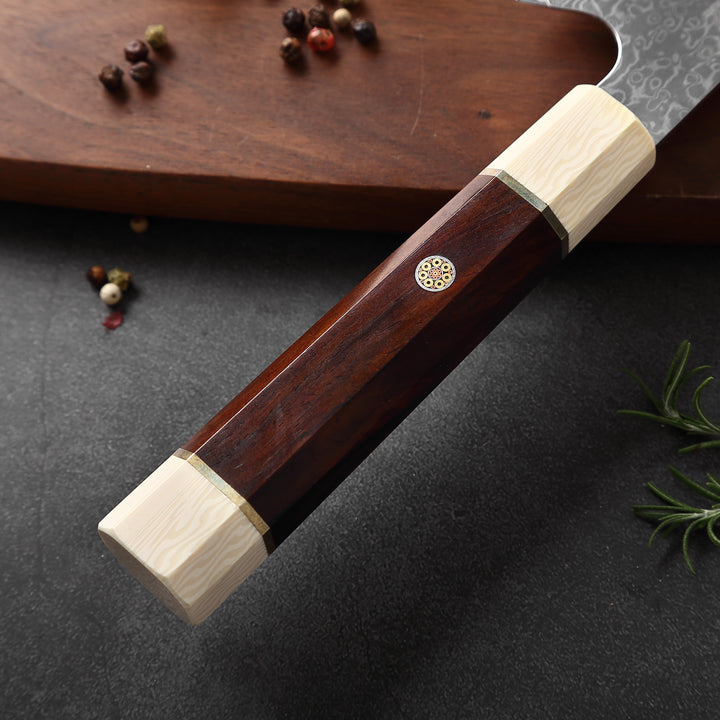 Profesionalni Kiritsuke nož C13, Damask čelik 67 slojeva, 20.5 cm - DACOBI.hr