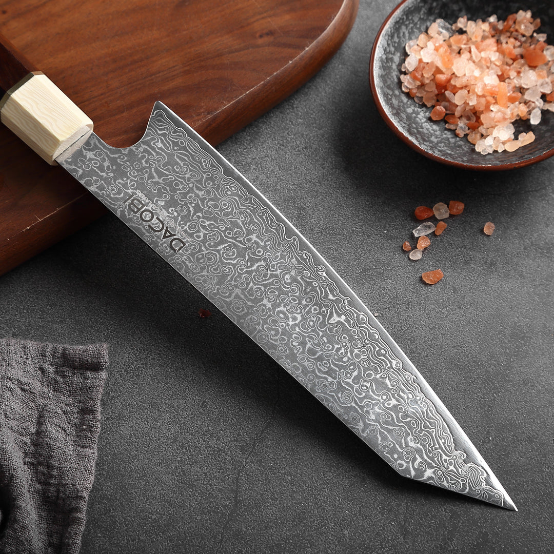 Profesionalni Kiritsuke nož C13, Damask čelik 67 slojeva, 20.5 cm - DACOBI.hr