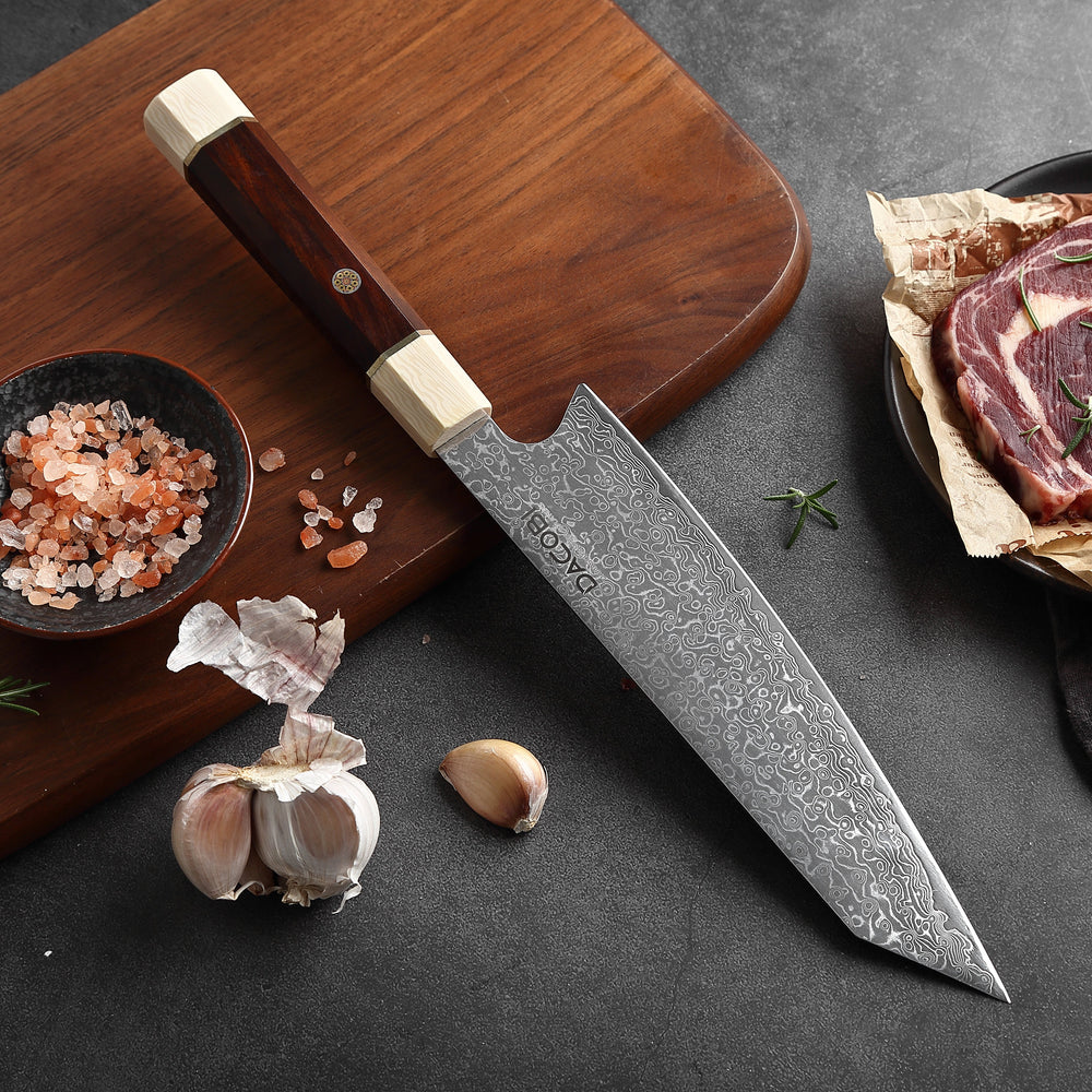 Profesionalni Kiritsuke nož C13, Damask čelik 67 slojeva, 20.5 cm - DACOBI.hr