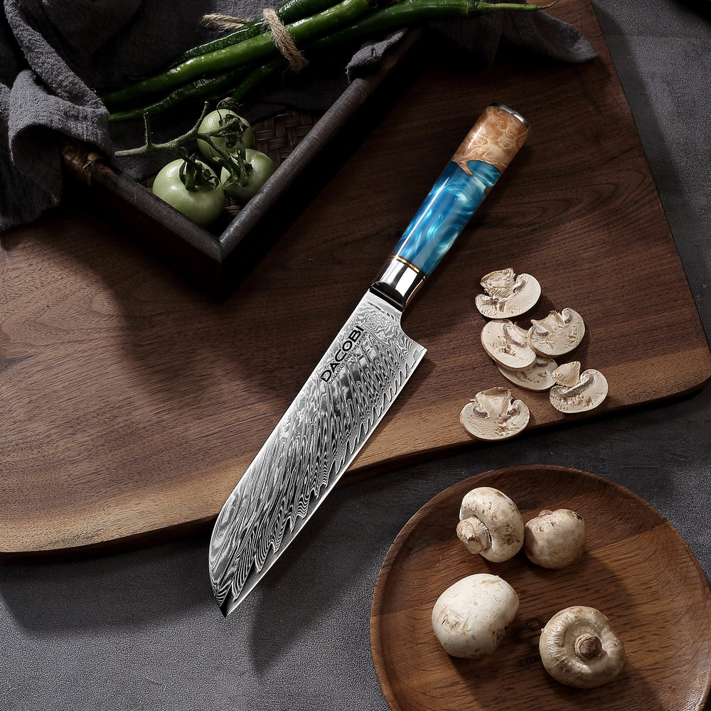 Profesionalni Santoku nož C3, Damask čelik 67 slojeva, 17.5 cm - DACOBI.hr