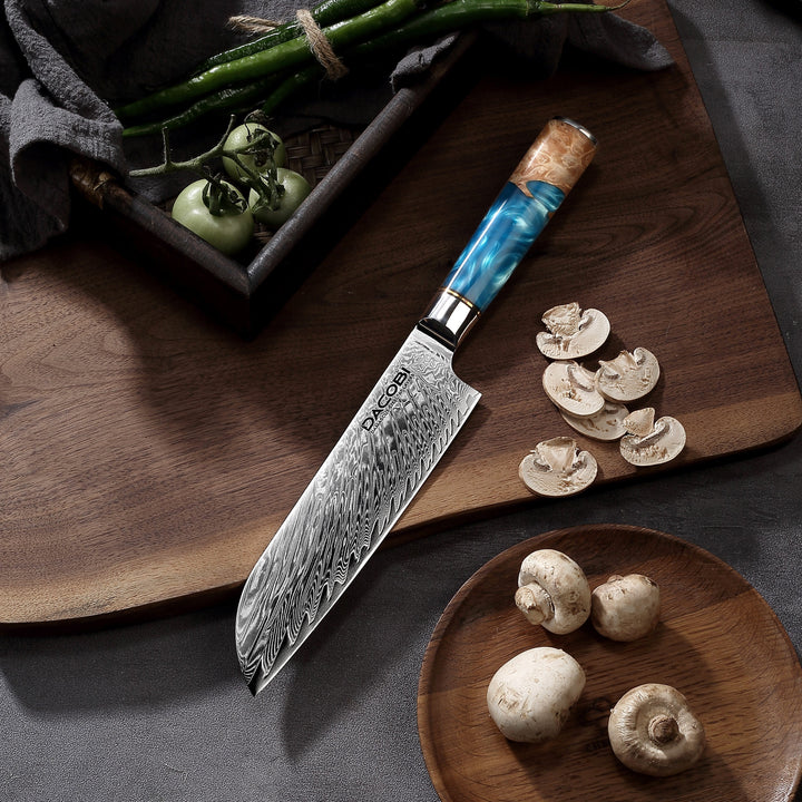 Profesionalni Santoku nož C3, Damask čelik 67 slojeva, 17.5 cm - DACOBI.hr