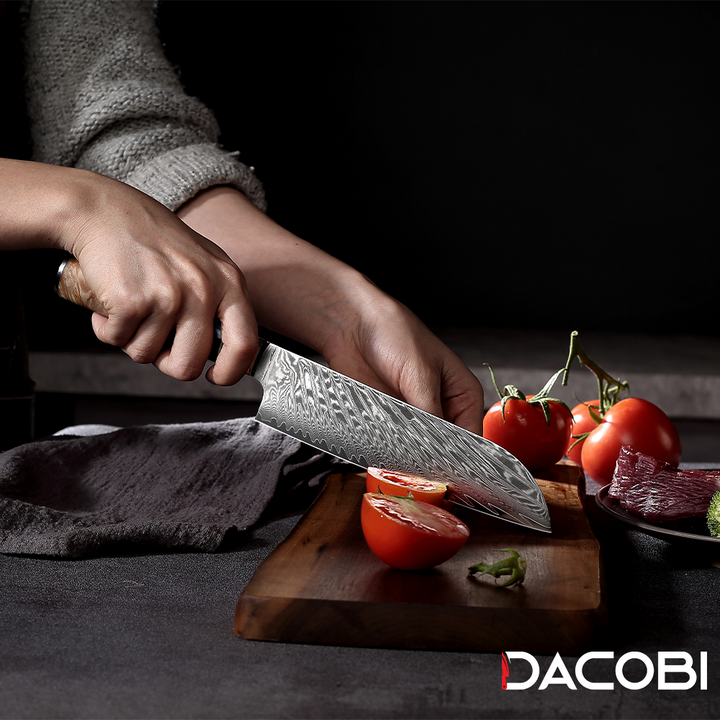 Profesionalni Santoku nož C3, Damask čelik 67 slojeva, 17.5 cm - DACOBI.hr